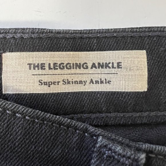 AG Adriano Goldschmied Legging Ankle Skinny Jeans 4 Year Distressed Black sz 24 - Picture 9 of 12